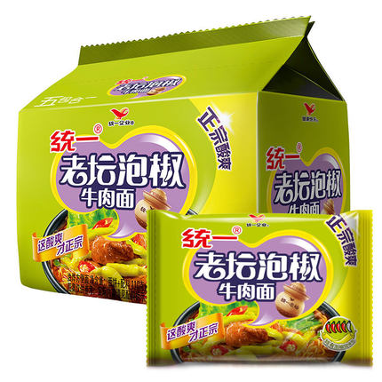 统一老坛泡椒牛肉面新包装