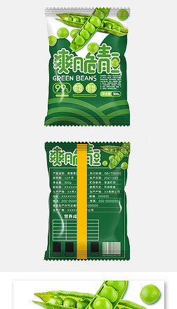 一种零食绿色的包装