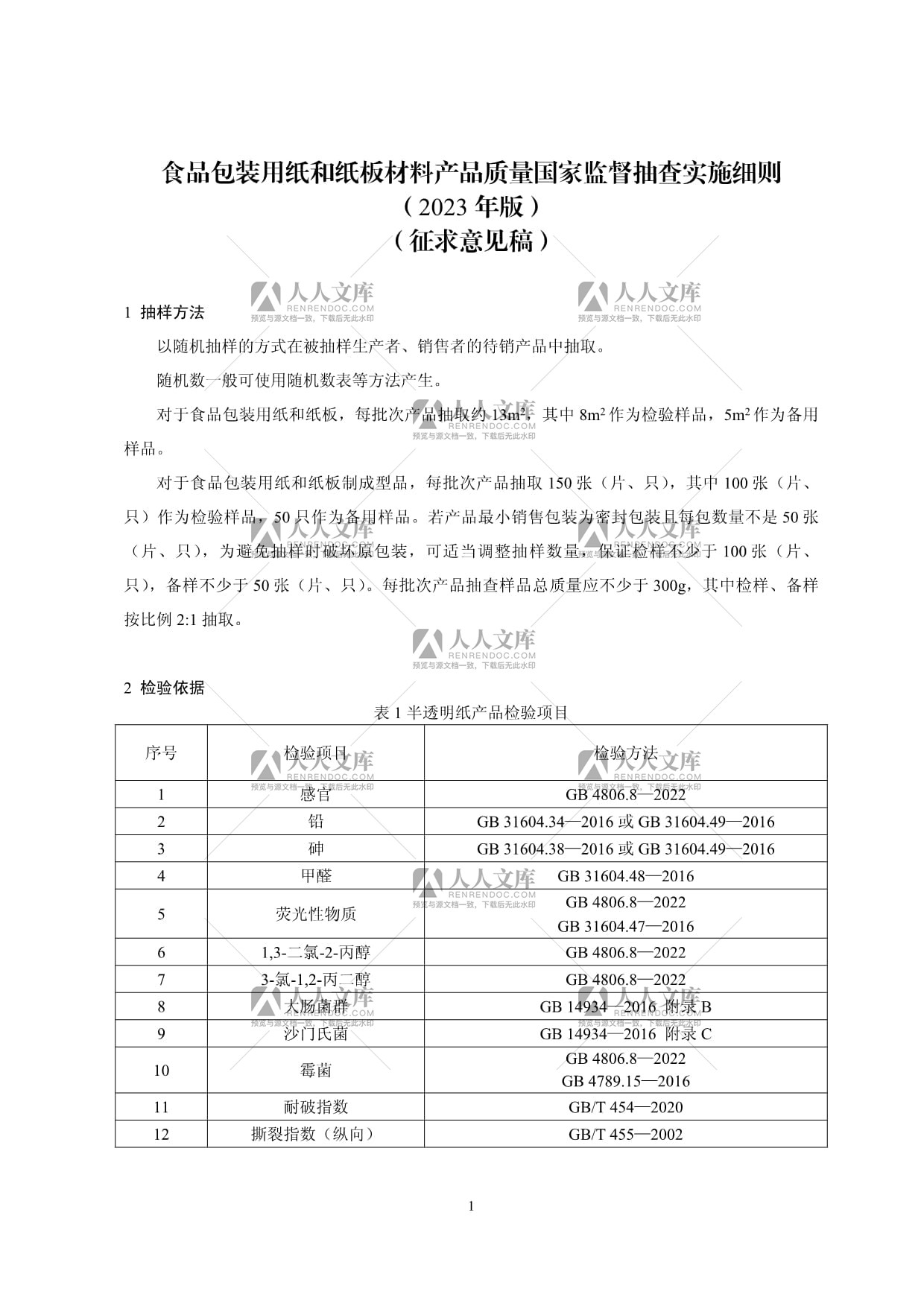 食品包装材料监督抽查